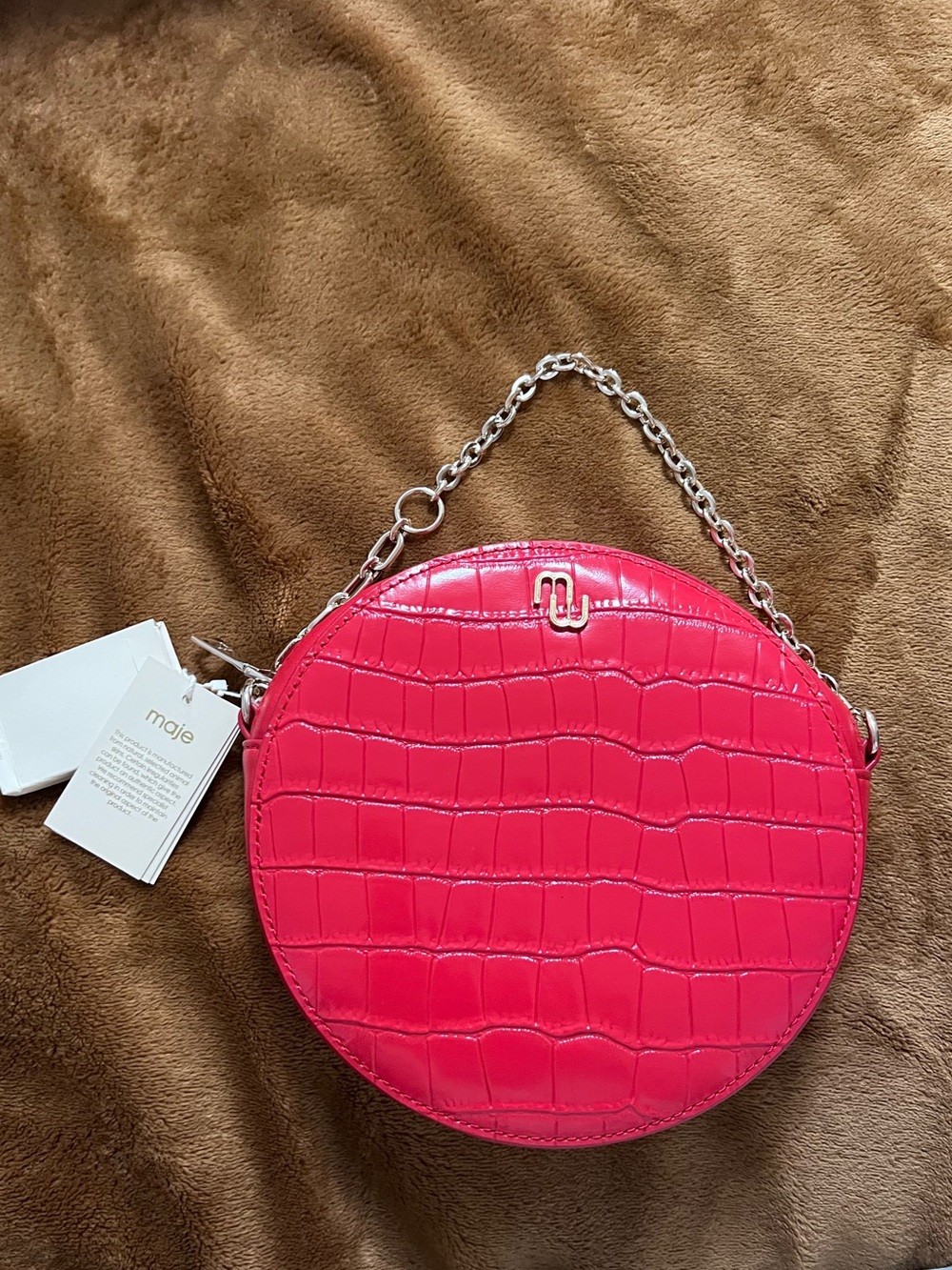 Maje Red Circle Shape Bag NWT